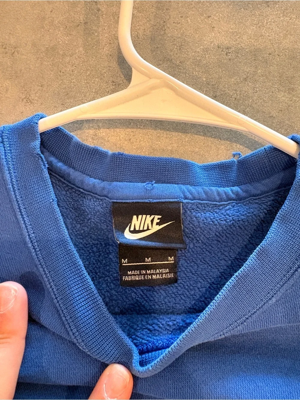 Nike Royal Blue Crewneck Sweatshirt with White Swoosh